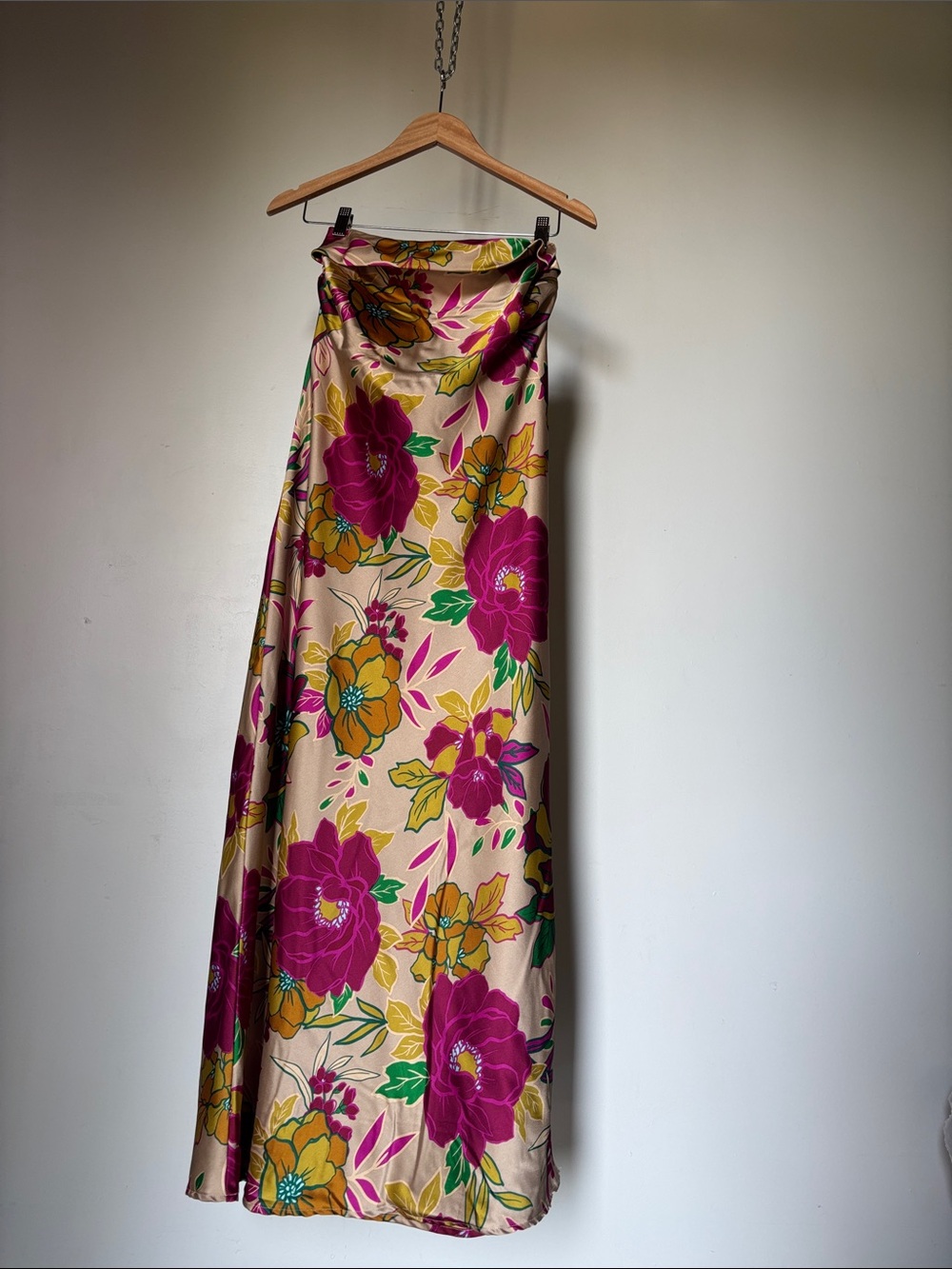 Sincerely Jules Strapless Floral Satin Slip Maxi Dress Size XL